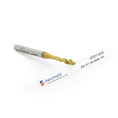 Macho máquina canal helicoidal hss-e 2b unc n10 3/16" x 24 tpi din371 tin - ht211-n10 prumer