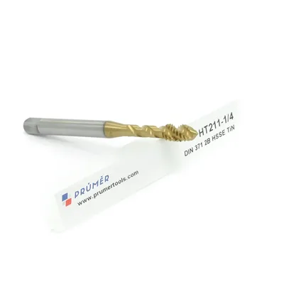 Macho máquina canal helicoidal hss-e 2b unc 1/4" x 20 tpi din371 tin - ht211-1/4" prumer