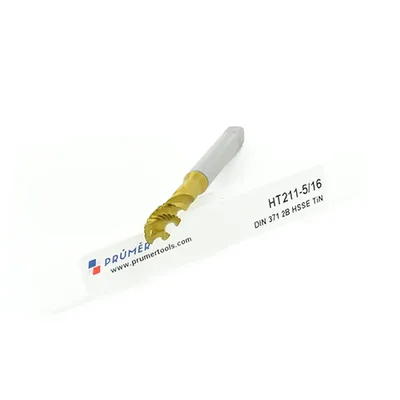 Macho máquina canal helicoidal hss-e 2b unc 5/16" x 18 tpi din371 tin - ht211-5/16" prumer