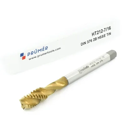 Macho máquina canal helicoidal hss-e 2b unc 7/16" x 14 tpi din376 tin - ht212-7/16" prumer