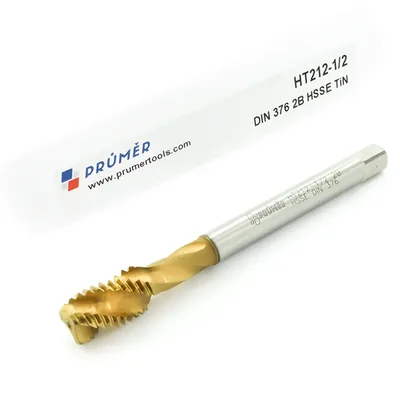Macho máquina canal helicoidal hss-e 2b unc 1/2" x 13 tpi din376 tin - ht212-1/2" prumer