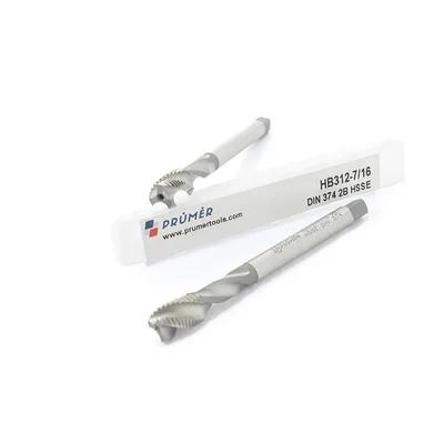 Macho máquina canal helicoidal hss-e 2b unf 7/16" x 20 tpi din374 brilhante - hb312-7/16" prumer