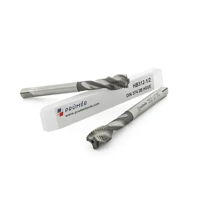 Macho máquina canal helicoidal hss-e 2b unf 1/2" x 20 tpi din374 brilhante - hb312-1/2" prumer