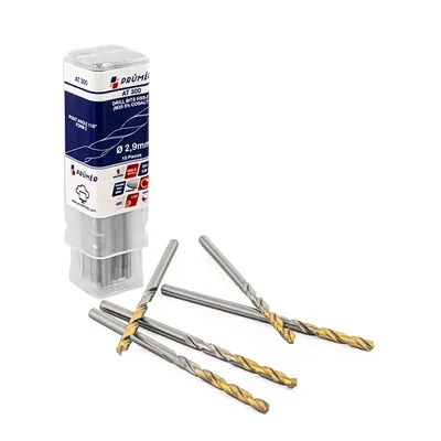 Broca hss-e m35 ø 02,90 x 061mm forma c ponta 135° cobertura tin din338 výkon - at300-0290 prumer
