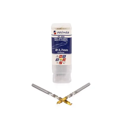 Broca hss-e m35 ø 03,70 x 070mm forma c ponta 135° cobertura tin din338 výkon - at300-0370 prumer