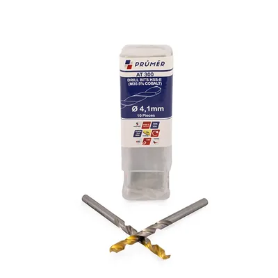Broca hss-e m35 ø 04,10 x 075mm forma c ponta 135° cobertura tin din338 výkon - at300-0410 prumer