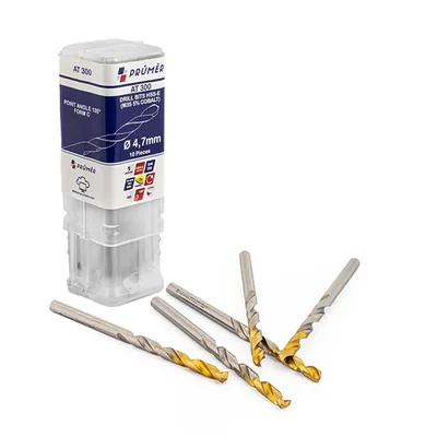 Broca hss-e m35 ø 04,70 x 080mm forma c ponta 135° cobertura tin din338 výkon - at300-0470 prumer