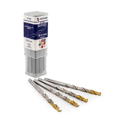 Broca hss-e m35 ø 05,10 x 086mm forma c ponta 135° cobertura tin din338 výkon - at300-0510 prumer