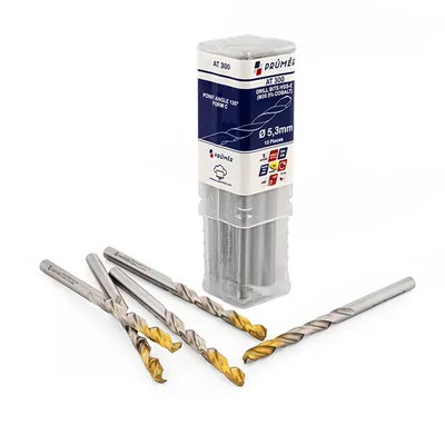 Broca hss-e m35 ø 05,30 x 086mm forma c ponta 135° cobertura tin din338 výkon - at300-0530 prumer