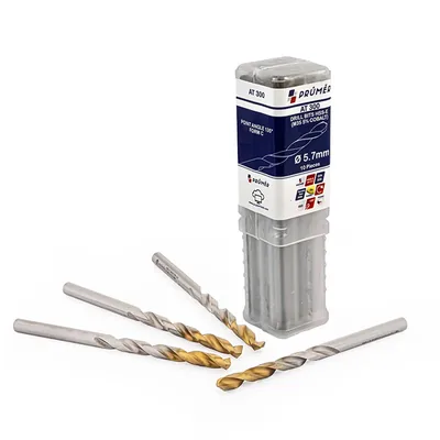 Broca hss-e m35 ø 05,70 x 093mm forma c ponta 135° cobertura tin din338 výkon - at300-0570 prumer