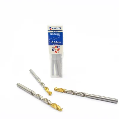 Broca hss-e m35 ø 06,00 x 093mm forma c ponta 135° cobertura tin din338 výkon - at300-0600 prumer