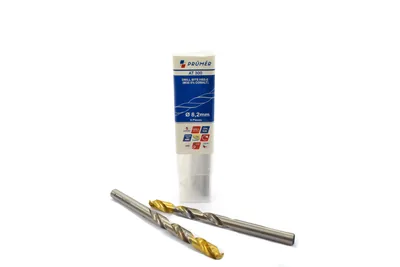 Broca hss-e m35 ø 08,20 x 117mm forma c ponta 135° cobertura tin din338 výkon - at300-0820 prumer