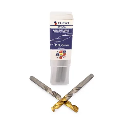 Broca hss-e m35 ø 09,60 x 133mm forma c ponta 135° cobertura tin din338 výkon - at300-0960 prumer