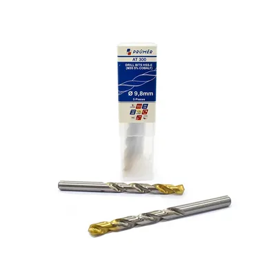 Broca hss-e m35 ø 09,80 x 133mm forma c ponta 135° cobertura tin din338 výkon - at300-0980 prumer