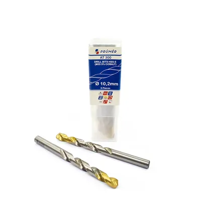 Broca hss-e m35 ø 10,20 x 133mm forma c ponta 135° cobertura tin din338 výkon - at300-1020 prumer