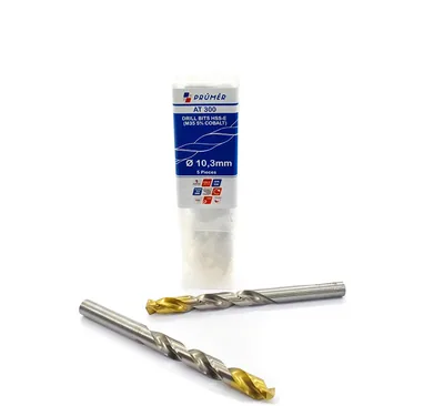 Broca hss-e m35 ø 10,30 x 133mm forma c ponta 135° cobertura tin din338 výkon - at300-1030 prumer