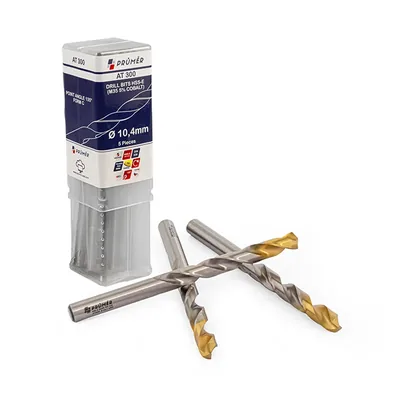 Broca hss-e m35 ø 10,40 x 133mm forma c ponta 135° cobertura tin din338 výkon - at300-1040 prumer