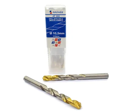 Broca hss-e m35 ø 10,50 x 133mm forma c ponta 135° cobertura tin din338 výkon - at300-1050 prumer