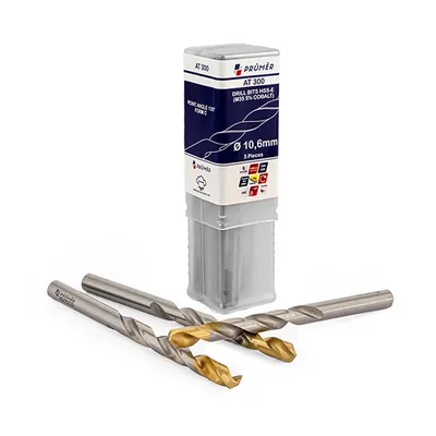 Broca hss-e m35 ø 10,60 x 133mm forma c ponta 135° cobertura tin din338 výkon - at300-1060 prumer
