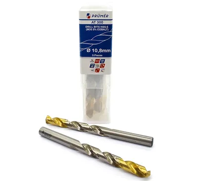 Broca hss-e m35 ø 10,80 x 142mm forma c ponta 135° cobertura tin din338 výkon - at300-1080 prumer