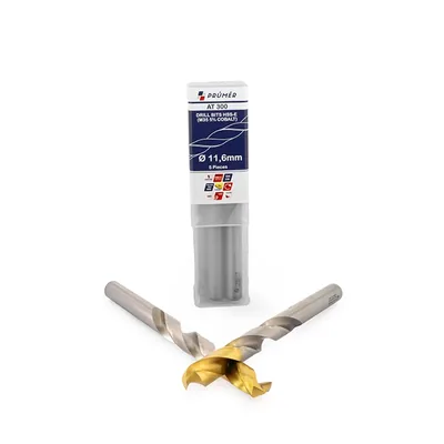 Broca hss-e m35 ø 11,60 x 142mm forma c ponta 135° cobertura tin din338 výkon - at300-1160 prumer