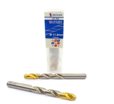 Broca hss-e m35 ø 11,80 x 142mm forma c ponta 135° cobertura tin din338 výkon - at300-1180 prumer