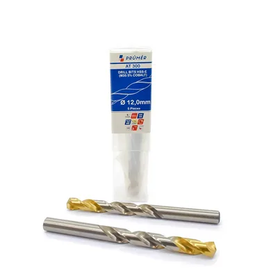 Broca hss-e m35 ø 12,00 x 151mm forma c ponta 135° cobertura tin din338 výkon - at300-1200 prumer