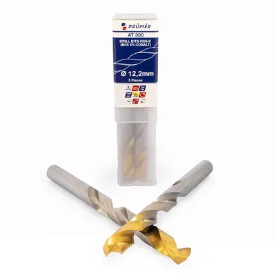 Broca hss-e m35 ø 12,20 x 151mm forma c ponta 135° cobertura tin din338 výkon - at300-1220 prumer
