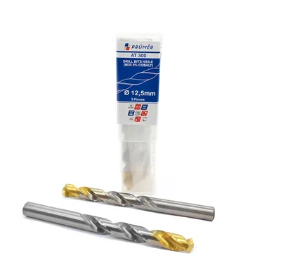 Broca hss-e m35 ø 12,50 x 151mm forma c ponta 135° cobertura tin din338 výkon - at300-1250 prumer