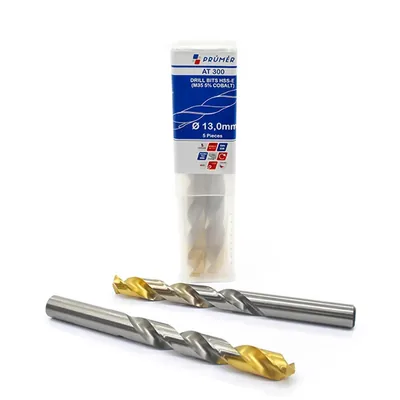Broca hss-e m35 ø 13,00 x 151mm forma c ponta 135° cobertura tin din338 výkon - at300-1300 prumer