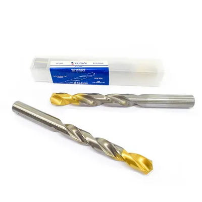Broca hss-e m35 ø 16,00 x 178mm forma c ponta 135° cobertura tin din338 výkon - at300-1600 prumer