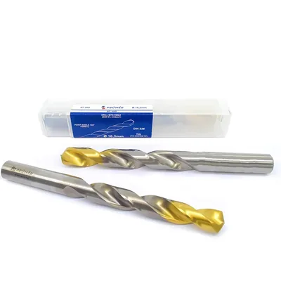 Broca hss-e m35 ø 16,50 x 184mm forma c ponta 135° cobertura tin din338 výkon - at300-1650 prumer