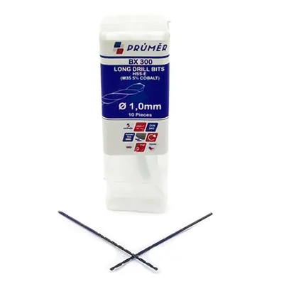 Broca hss-e m35 longa ø 01,00 x 056mm revenida a vapor din340 výkon - bx300-0100 prumer