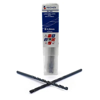 Broca hss-e m35 longa ø 04,80 x 132mm revenida a vapor din340 výkon - bx300-0480 prumer