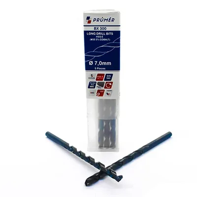 Broca hss-e m35 longa ø 07,00 x 156mm revenida a vapor din340 výkon - bx300-0700 prumer