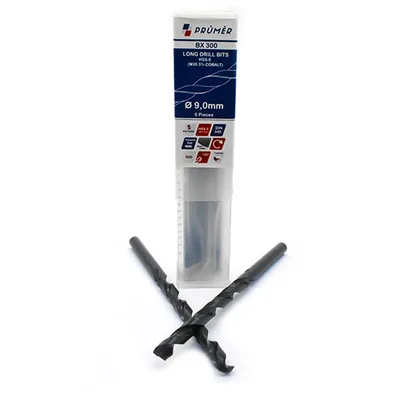 Broca hss-e m35 longa ø 09,00 x 175mm revenida a vapor din340 výkon - bx300-0900 prumer