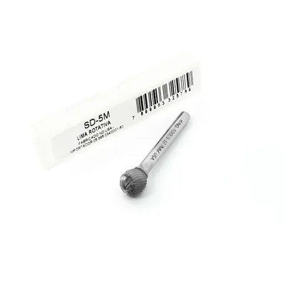 Lima rotativa de metal duro cilíndrica ponta esférica ø 12,7mm h6 double cut - sd-5m king tools
