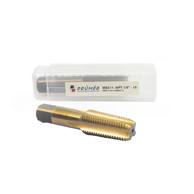 Macho cônico hss-e npt 1/4 x 18 tpi brilhante - mb511-1/4 prumer