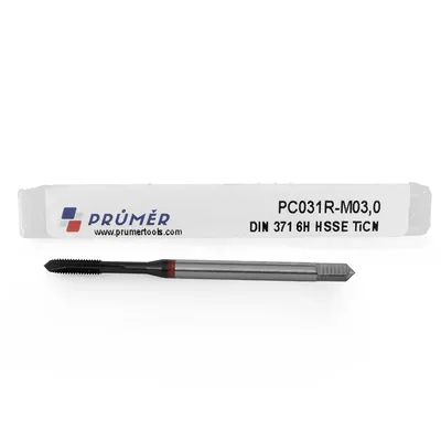Macho máquina ponta helicoidal hss-e 6h m03,0 x 0,50 výkon red aço liga din371 - pc031r-m03,0 prumer