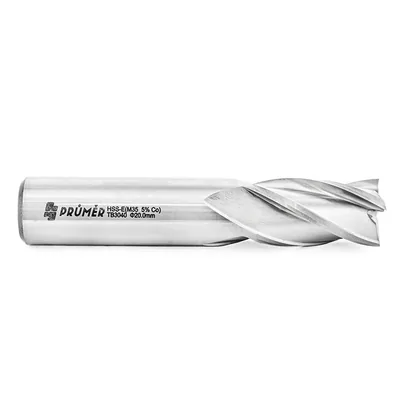 Fresa hss-e m35 reta 4 cortes ø 20,0 x 104,0 x 38,0mm h20 din844k - tb3040-200 prumer