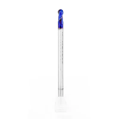 Fresa metal duro 65hrc esférica 2 cortes ø 08,0 - 150 - 16,0mm h08 naco blue - dry cut