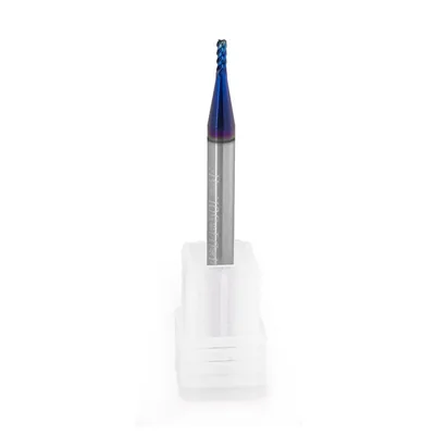 Fresa metal duro 65hrc toroidal 4 cortes ø 01,5 - r0,2 - 050 - 05,0mm h04 naco blue - dry cut