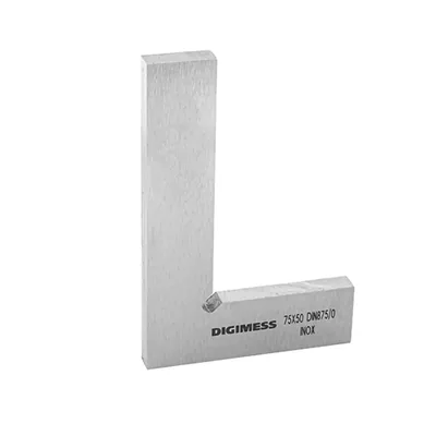 Esquadro de precisão plano sem base aço inoxidável 075 x 050mm classe 0 din875 - 170.060 digimess