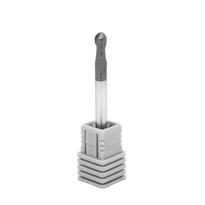Fresa metal duro 70hrc esférica 2 cortes ø 04,0 - 075 - 08,0mm h04 alcrsin - dry cut