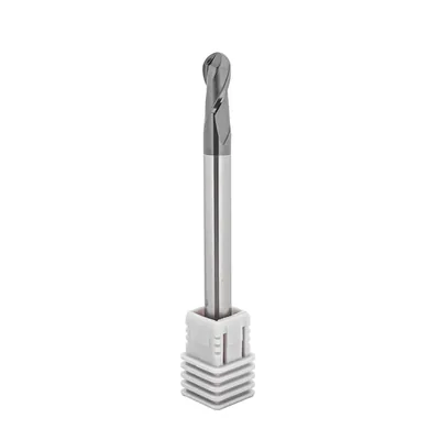 Fresa metal duro 70hrc esférica 2 cortes ø 06,0 - 075 - 12,0mm h06 alcrsin - dry cut
