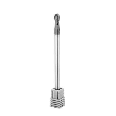 Fresa metal duro 70hrc esférica 2 cortes ø 06,0 - 100 - 12,0mm h06 alcrsin - dry cut