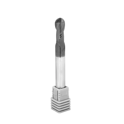 Fresa metal duro 70hrc esférica 2 cortes ø 08,0 - 075 - 16,0mm h08 alcrsin - dry cut