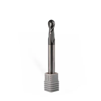 Fresa metal duro 70hrc esférica 2 cortes ø 10,0 - 100 - 20,0mm h10 alcrsin - dry cut