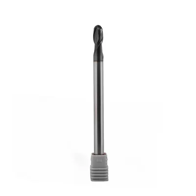 Fresa metal duro 70hrc esférica 2 cortes ø 10,0 - 150 - 20,0mm h10 alcrsin - dry cut