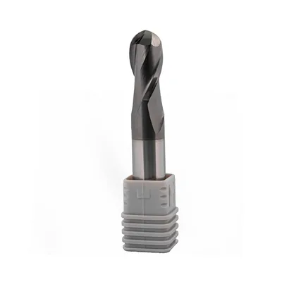 Fresa metal duro 70hrc esférica 2 cortes ø 12,0 - 075 - 24,0mm h12 alcrsin - dry cut